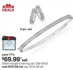 JC Penney Glitter bangle & earring set§ offer