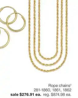 JC Penney Rope chains‡ offer