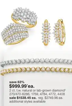 JC Penney 2 ct. t.w. natural or lab-grown diamond‡ offer