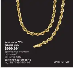 JC Penney Sparkle rope necklace or bracelet◊ offer
