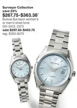JC Penney Bulova Surveyor women's or men's silver-tone offer