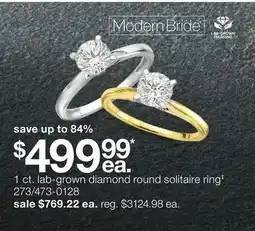 JC Penney 1 ct. lab-grown diamond round solitaire ring‡ offer
