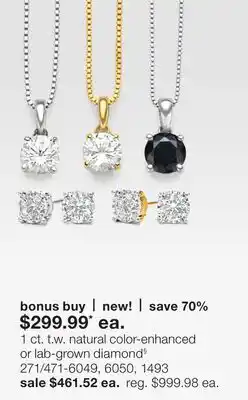 JC Penney 1 ct. t.w. natural color-enhanced or lab-grown diamond§ offer
