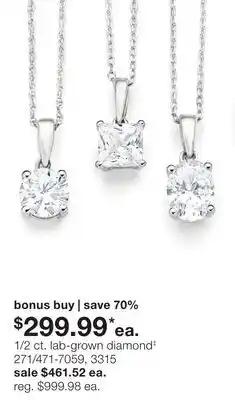 JC Penney 1/2 ct. lab-grown diamond‡ offer