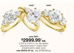 JC Penney 2-3/4 to 3-3/4 ct. t.w. lab-grown diamond Color F, Clarity VS2◊ offer