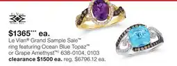 JC Penney Le Vian Grand Sample Sale ring featuring Ocean Blue Topaz or Grape Amethyst ◊ offer