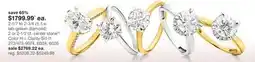 JC Penney 2-1/7 to 2-3/4 ct. t.w lab-grown diamond 2 or 2-1/2 ct. center stone‡◊ Color H-I, Clarity SI1-I1 offer