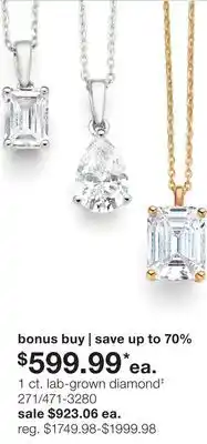 JC Penney 1 ct. lab-grown diamond‡ offer