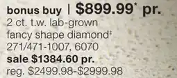 JC Penney 2 ct. t.w. lab-grown fancy shape diamond‡ offer