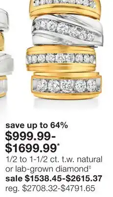 JC Penney 1/2 to 1-1/2 ct. t.w. natural or lab-grown diamond‡ offer