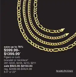 JC Penney Figaro or curb bracelet or necklace◊ offer