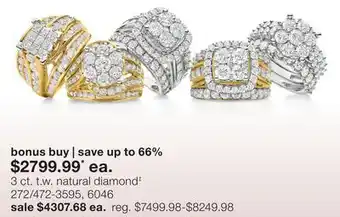 JC Penney 3 ct. t.w. natural diamond‡ offer