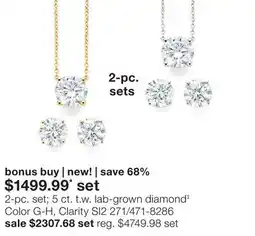 JC Penney 2-pc. set 5 ct. t.w. lab-grown diamond‡ Color G-H, Clarity SI2 offer