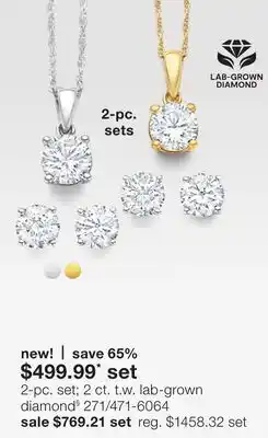 JC Penney 2-pc. set 2 ct. t.w. lab-grown diamond§ offer
