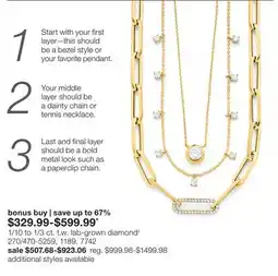 JC Penney 1/10 to 1/3 ct. t.w. lab-grown diamond‡ offer