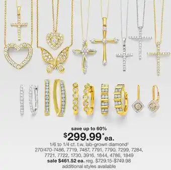 JC Penney 1/6 to 1/4 ct. t.w. lab-grown diamond‡ offer