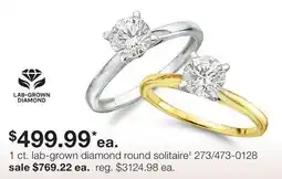 JC Penney 1 ct. lab-grown diamond round solitaire‡ offer