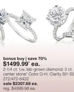 JC Penney 2-1/4 ct. t.w. lab-grown diamond 2 ct. center stone◊ offer