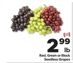 Weis Markets Red, Green or Black Seedless Grapes offer