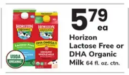 ACME Horizon Lactose Free or DHA Organic Milk offer