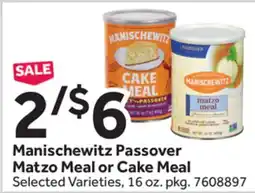 Stop&Shop Manischewitz Passover Matzo Meal or Cake Meal offer