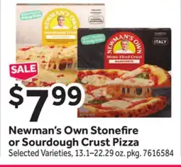 Stop&Shop Newman's Own Stonefire or Sourdough Crust Pizza offer