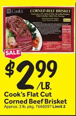 Stop&Shop Cook's Flat Cut Corned Beef Brisket offer