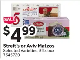 Stop&Shop Streit's or Aviv Matzos offer