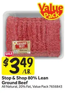 Stop&Shop Stop & Shop 80% Lean Ground Beef offer