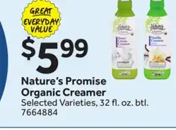 Stop&Shop Nature's Promise Organic Creamer offer