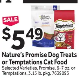 Stop&Shop Nature's Promise Dog Treats or Temptations Cat Food offer