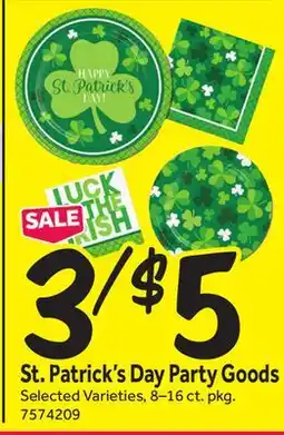 Stop&Shop St. Patrick's Day Party Goods offer