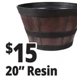 Ocean State Job Lot Whiskey Barrel Resin Planter 20 offer