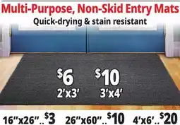 Ocean State Job Lot Multi-Purpose, Non-Skid Entry Mats offer