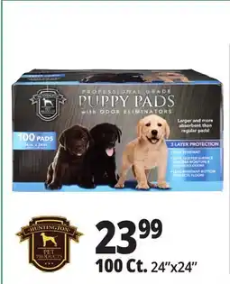 Ocean State Job Lot Huntington Pet Products Professional Grade 24 x 24 Puppy Pads with Odor Eliminators 100 Count offer