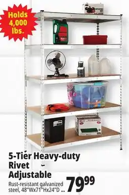 Ocean State Job Lot Method Storage Systems 5-Tier Heavy-Duty Rivet Shelving Unit 48 x 71 offer