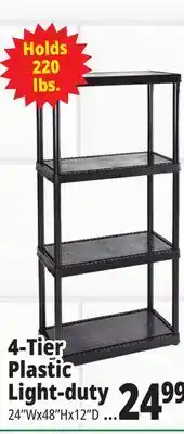 Ocean State Job Lot Maxit 4-Tier Plastic Shelving Unit 48 offer