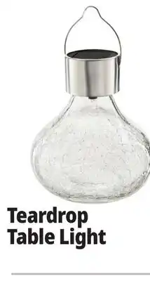 Ocean State Job Lot Outdoor Living Accents Solar Glass Teardrop LED Table Top Light offer