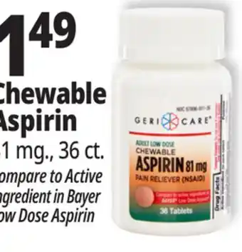 Ocean State Job Lot Chewable Aspirin offer