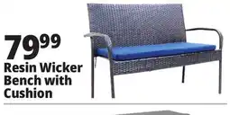 Ocean State Job Lot Resin Wicker Bench with Cushion offer
