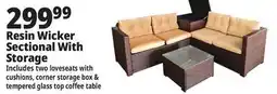 Ocean State Job Lot Resin Wicker Sectional With Storage offer