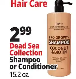 Ocean State Job Lot Dead Sea Collection Shampoo or Conditioner offer