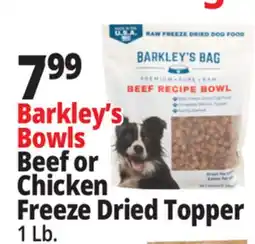 Ocean State Job Lot Barkley's Bowls Beef or Chicken Freeze Dried Topper offer