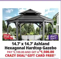 Ocean State Job Lot Ashland 14.7' x 14.7' Hexagonal Hardtop Gazebo offer