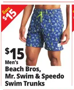 Ocean State Job Lot Men's Beach Bros, Mr. Swim & Speedo Swim Trunks offer