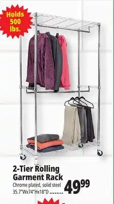 Ocean State Job Lot 2-Tier Rolling Garment Rack offer