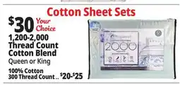 Ocean State Job Lot Cotton Sheet Sets 1,200-2,000 Thread Count Cotton Blend offer