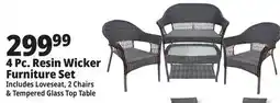 Ocean State Job Lot 4-Piece All-Weather Resin Wicker Set Dark Brown offer