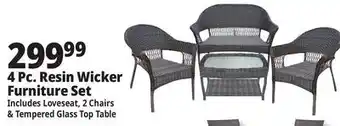 Ocean State Job Lot 4-Piece All-Weather Resin Wicker Set Dark Brown offer