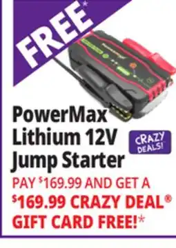 Ocean State Job Lot PowerMax Lithium 12V Jump Starter offer